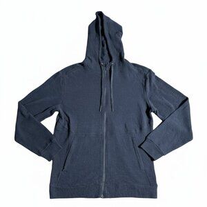 R.O.W. (Right of Way) Men's Full-Zip Textured Knit Black Hooded Jacket NEW